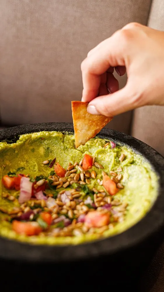 Guacamole a la mesa